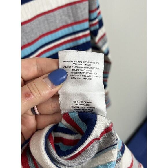 Anthropologie Postmark Juliette Striped Raglan Top Size Small Cotton Stretch Wms - Picture 5 of 5